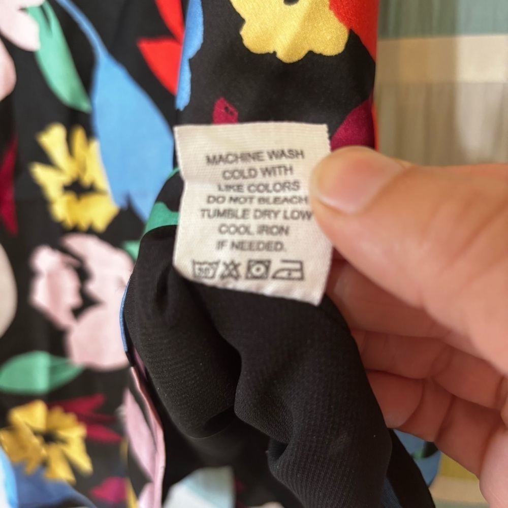 Floral Silky Tank Top Thin Straps Rifle Paper Style Sz 1X - Picture 6 of 8